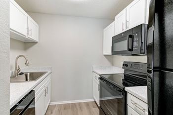 Sleek black appliances